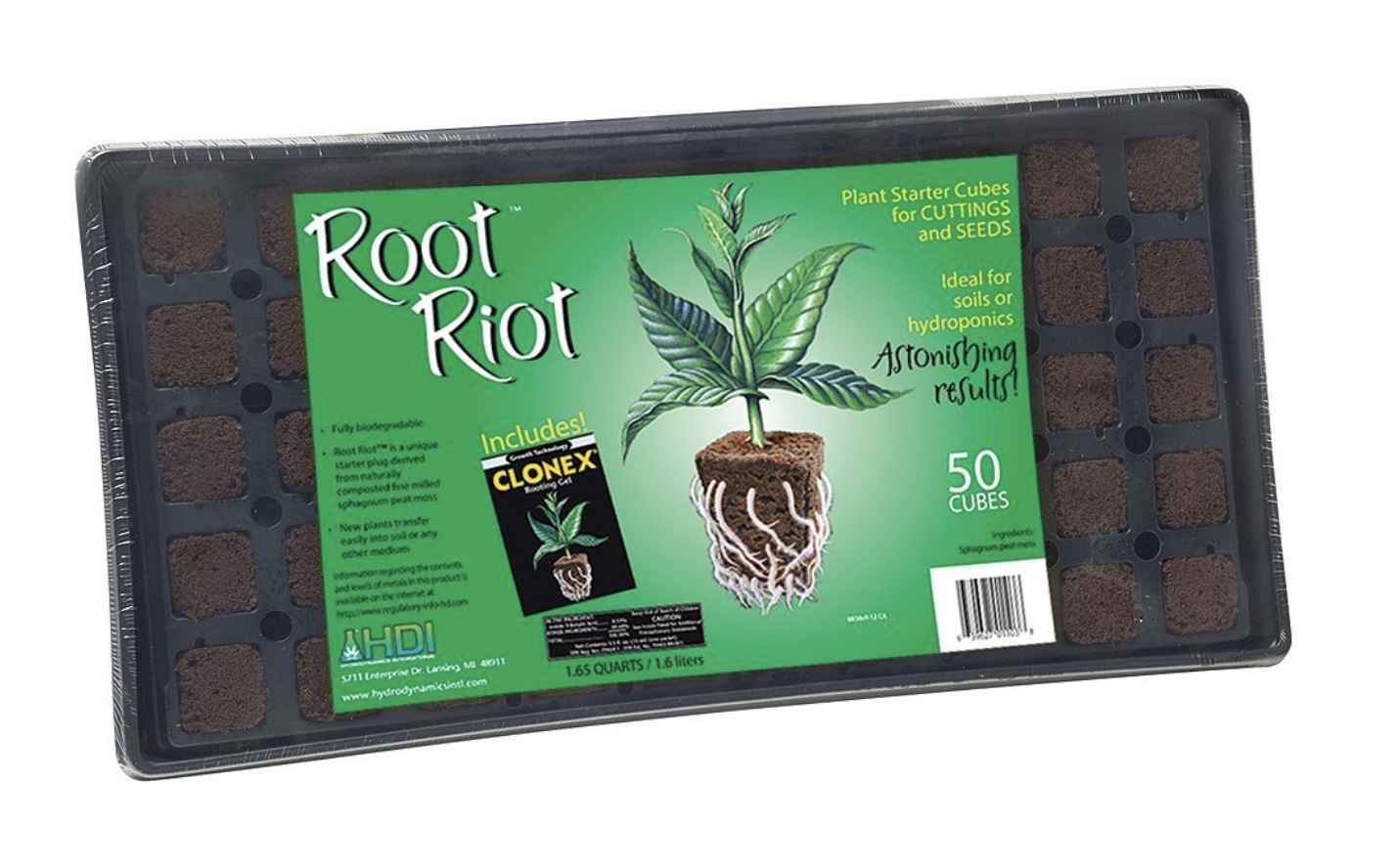 Root Riot 50 Cube Tray w/ Clonex Gel (12/Cs)