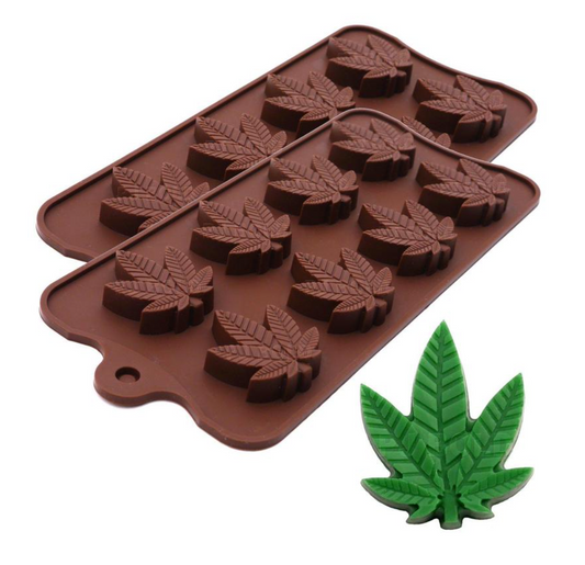 Leaf Chocolate Bar Silicone Candy Mold Trays, 2 Pack
