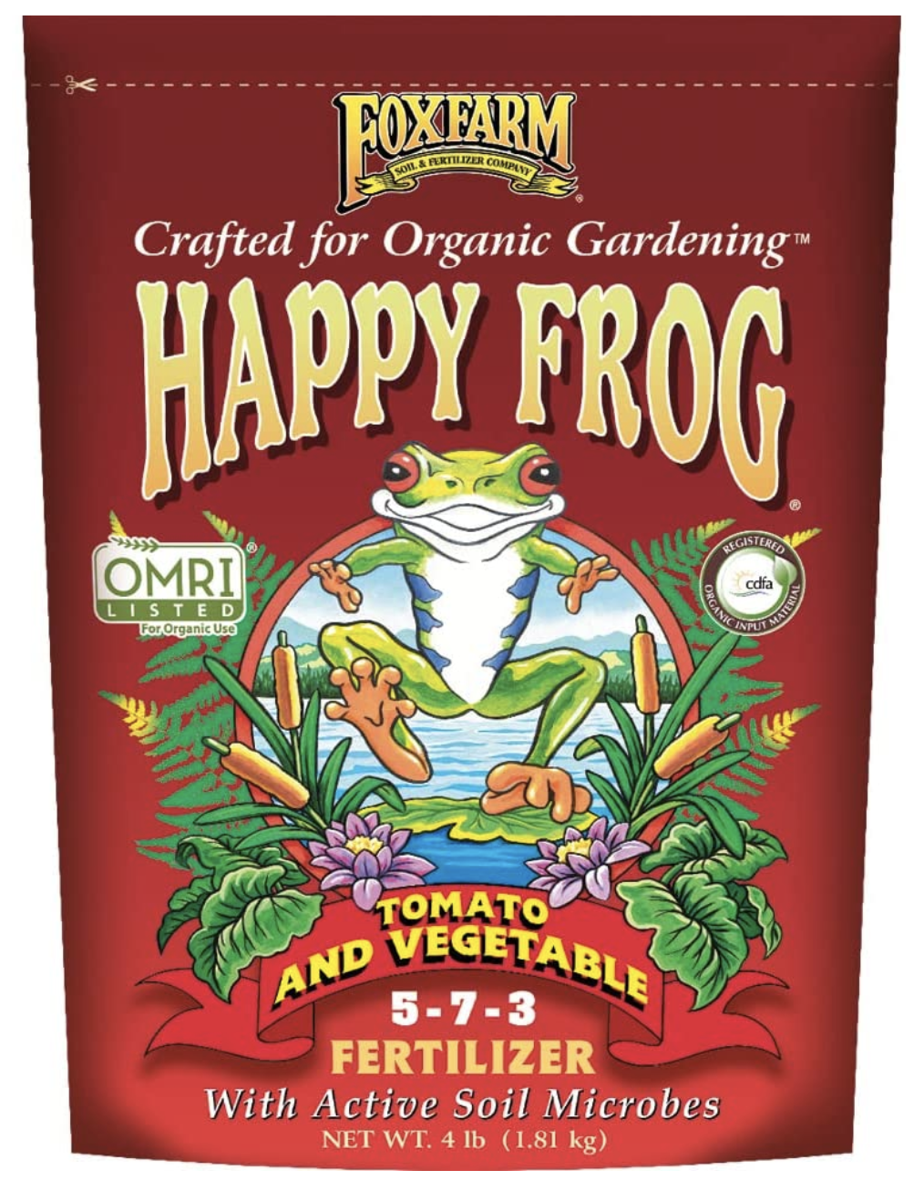Happy Frog Tomato And Veg Dry Organic Fertilizer 5-7-3, 4 lbs